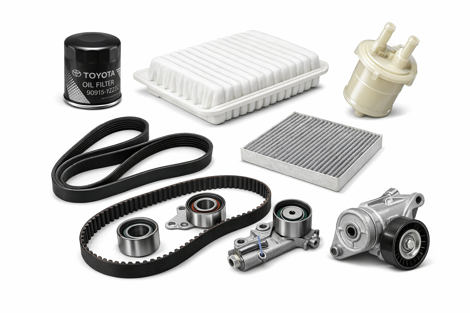 Filters, belts and timing kits
